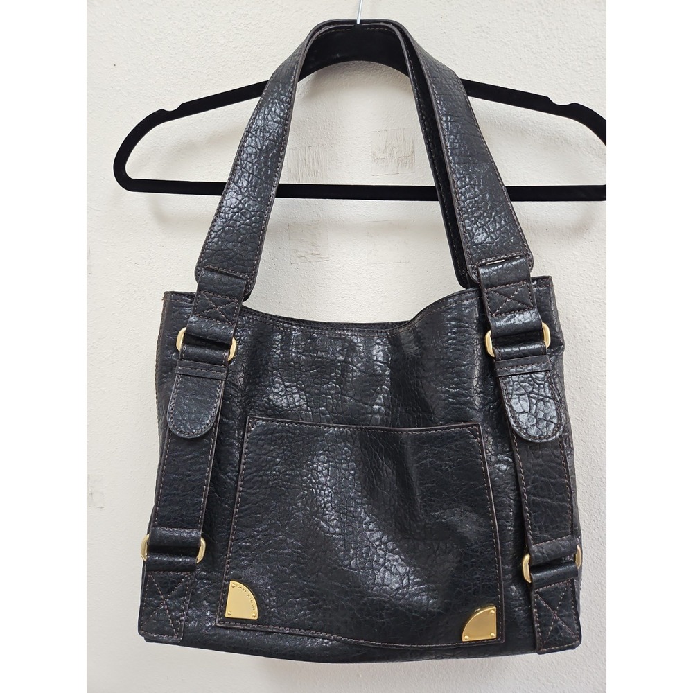 Tommy Hilfiger Purse Satchel Tote Handbag Pebbled Gold Hardware